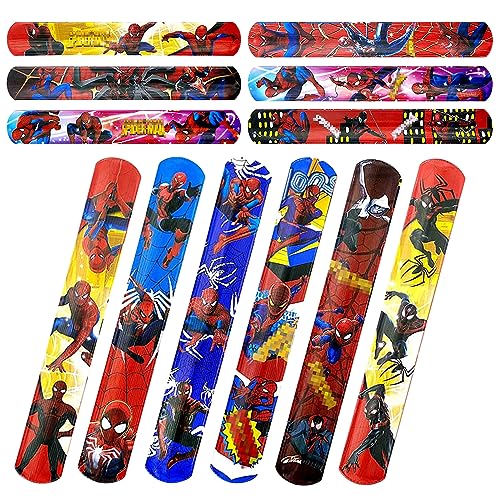 GENGUTOR Schnapparmbänder für Kinder Jungen Spiderman Slap Armbänder, Party Mitgebsel,Partydekor Kindergeburtstag, Slap Bracelet Armbänder für Jungen Mädchen Geburtstag Party Festival (A) von GENGUTOR