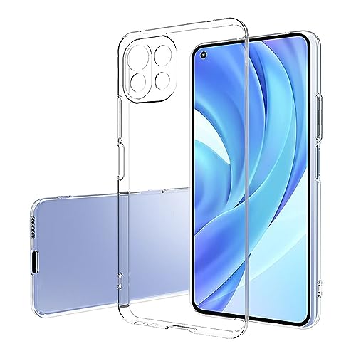 Transparente Hülle für Xiaomi 11 Lite (5G) NE, 【Nicht Vergilbend】 Dünne Hülle, Stoßfest, Kratzfest, Durchsichtige Weiche TPU Silikon Backcover Transparent von GENTAW