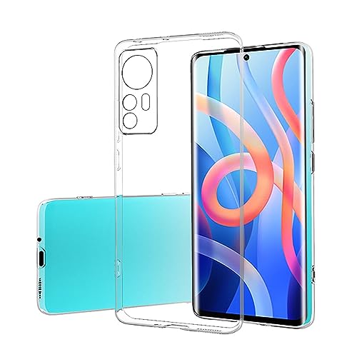 Xiaomi Mi 12X 5G Hülle Transparent 【Vergilbungsfrei】Dünne Schutzhülle, stoßfest, kratzfest, transparente Rückseite aus weichem TPU-Silikon, transparent von GENTAW