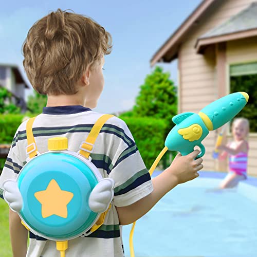 Rucksack Tankrucksack Wasserpistole Kinder,Wasserspritzpistole Water Gun Blaster mit Großer Tank 1500ml,große reichweite 10M,Spritzpistole Wasserspritze für Sommer-Pool-Strand-Spielzeug im Freien von GEPROSMA