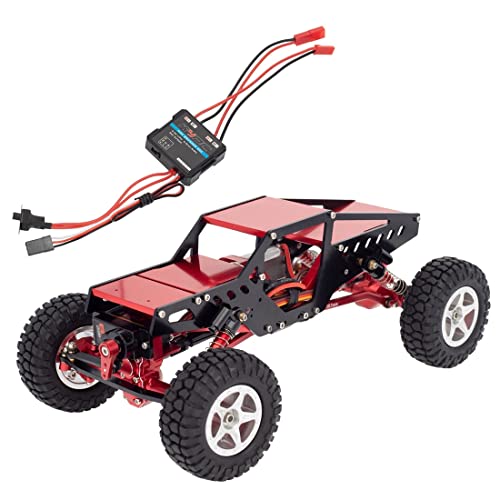 GERALD 1/24 RC Car High Clearance Chassis Frame mit ES08MA II Servo und 40A ESC 050 Motor für Axial SCX24 1:24 RC Crawler,1 von GERALD