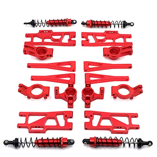 GERALD Upgrade ZubehöR Kit StoßDäMpfer Schwenk Arm Lenk Becher für 12402-A 12409 1/12 RC Auto Teile, Rot von GERALD