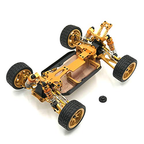 GERALD für 144001 1/14 Rc Auto Upgrade Teile Alle Metall Montierten Rahmen Chassis mit Rad Satz Zubehör, Gelb von GERALD