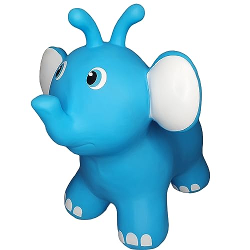 GERARDO'S Toys Jumpy Bouncy Toy Blue Elephant - Bouncy Animals from 1 Year and from 2 Years - Inflatable Animals Toy for Outdoor or Indoor Use for Toddlers from 12 Months von GERARDO'S