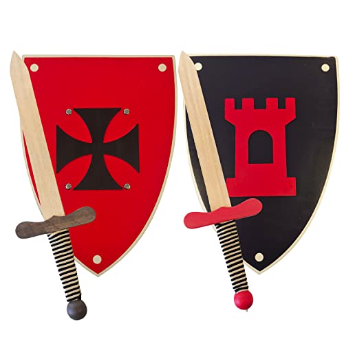 GERILEO Pack 2 Schwertern und 2 Schilden Handgefertigtes Ritter aus Holz - Spielzeug für Kinder, Jungen und Mädchen - Kompliment für Spiele, Imitationsspiele, Kostüm, Mittelalter, Krieger, Mottoparty GERILEO Pack 2 Schwertern und 2 Schilden Handgefertigtes Ritter aus Holz - Spielzeug für Kinder, Jungen und Mädchen - Kompliment für Spiele, Imitationsspiele, Kostüm, Mittelalter, Krieger, Mottoparty von GERILEO