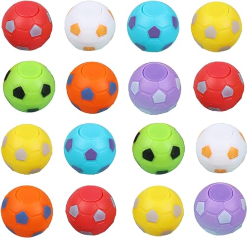 16 Stück Stressball Fingerspitzen Spielzeug Mini Fußball Spinner Stress Sportball Relief Toys, Sensorisches Spinnendes Spielzeug, Drehbare Stressbälle Spiel für Kinder und Erwachsene (16 Stück) von GERUI