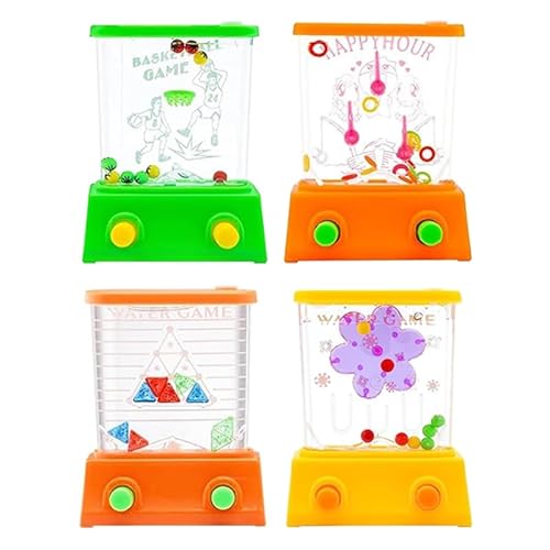 GERUI Kinder Spielzeug Wasser Flipper, 4 Stück Handheld Mini Wasser Ring Spiel Kinder Wasserflipper Fun Geschenke Mitgebsel Kindergeburtstag Halloween Weihnachten,Zufällige Farberfassung(Ohne Wasser) von GERUI