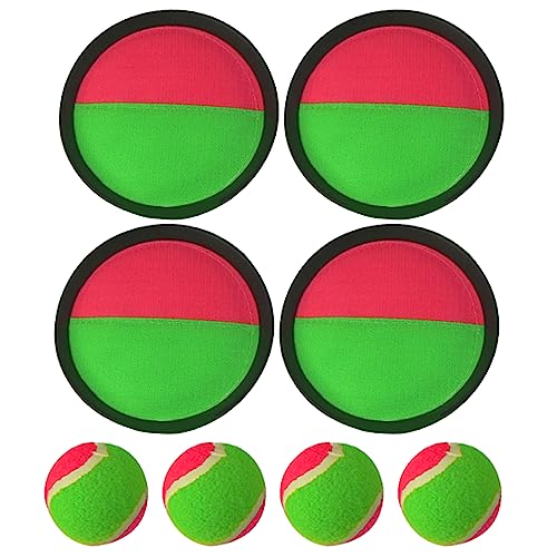 Klettballspiel für Kinder ab 3 4 5 6, Klettballspiel, Klettball Set mit 4 Klett Ball Paddle und 4 Klettball Klettballspiel für Kinder wurf- und Fangspiel Klettball für Party, Garten, Innen und Außen von GERUI