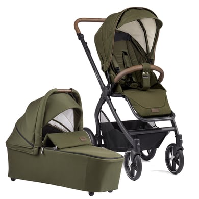 GESSLEIN Kombikinderwagen FX4 Soft + Style Babywannen Set grün von GESSLEIN