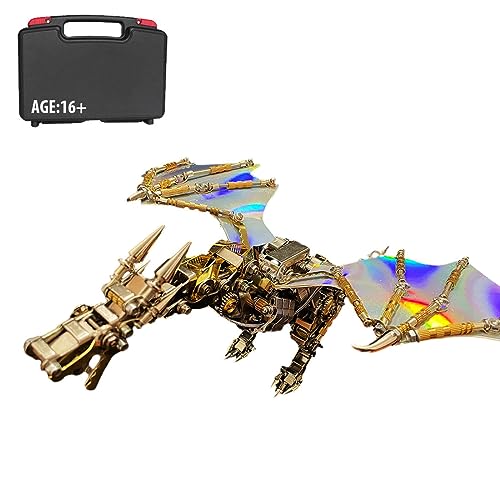 3D Metall Puzzle Mechanischer Drache Modell Bausatz, 3D Metall Mythische Kreatur Drache Steampunk-Puzzle DIY Montage Handwerk Pädagogische Dekoration für Kinder Erwachsene (600+Stücke) von GEST