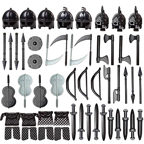 GEST 51Pcs Benutzerdefinierte Mittelalterliche Antike Rom Ägypten Baustein Figur Militärwaffe Helm Rüstung Kit, Baustein Spielzeug Zubehör Sammlung Kit von GEST