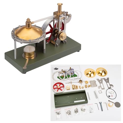 GEST DIY Montage Retro vertikale Dampfmaschine Kit mit Kugelkessel Unterstützung und zusätzlicher Last+Retrol Mini Dampfgenerator, Physik Experiment Set für Kinder Erwachsene von GEST