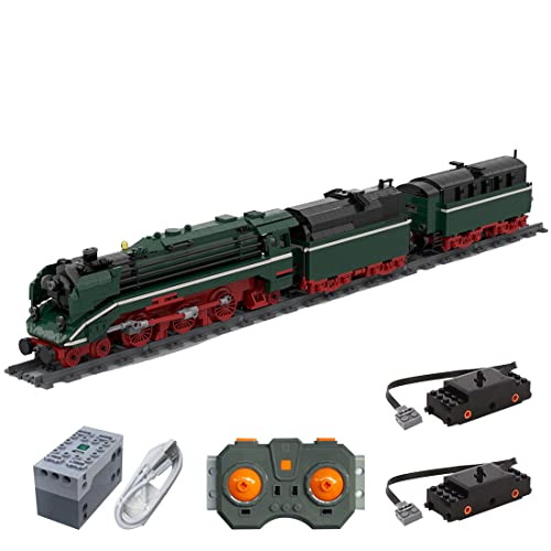 GEST Technik RC Zug Baukasten, RC Retro Dampflokomotive Zug Bauklötze Konstruktionsspielzeug für MOC Liebhaber, 1629Stück von GEST