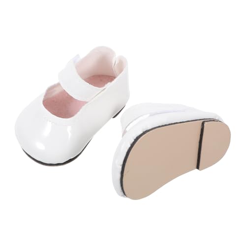 GETAJGHSD 1 Paar 18-Zoll-puppenschuhe Miniatur-Schuhe Exquisite Minischuhe Puppenzubehör Winziges -kit Dekorative Puppenschuhe Mini- -dekor Mini-Schuhe Spielzeug Mini-Schuh-dekor Weiß von GETAJGHSD