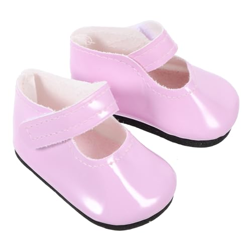 GETAJGHSD 1 Paar 18-Zoll-puppenschuhe Puppenzubehör Miniaturpuppenschuhe Puppe Dekorative Schuhe Lederschuhe Puppen-DIY-kostüm Mini-Schuhe Spielzeug Mini-Schuh-dekor Puppe Schuhe Dekor Rosa von GETAJGHSD