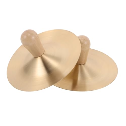 GETAJGHSD Jungen- Und Mädchenfreundliche Mini-Percussion-Becken Von Handheld Copper Cymbals Mit Holzgriff Für Tanzauftritte Für Kleinkinder von GETAJGHSD