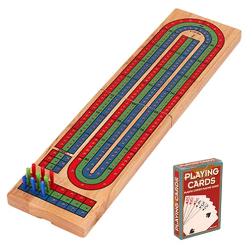 GETAJGHSD 1 Satz Cribbage Board Lustig Schachbrett Cribbage-brettspiel Krippenbrett Aus Holz Spielbrett Aus Massivem Holz Klassisches Cribbage-Board Dekoratives Cribbage-kartenspiel Hölzern von GETAJGHSD