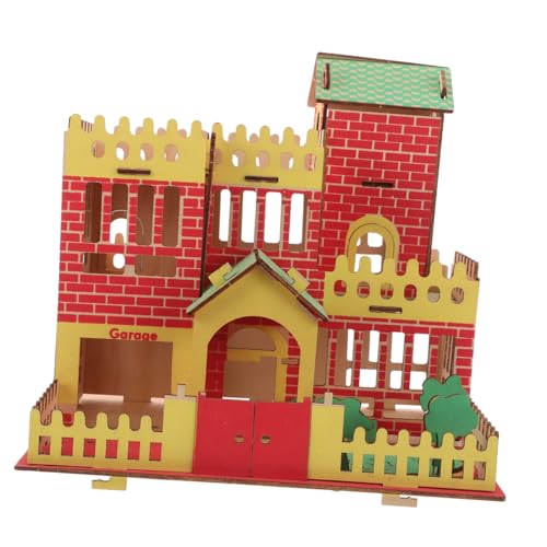 GETAJGHSD 1 Satz DIY Holzhaus Puzzle Kit Für Kinder Holzpuzzle Konstruktionsspielzeug Handmontiertes Modell Für Früherziehung Und Basteln von GETAJGHSD