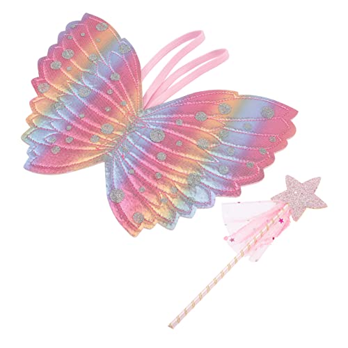 GETAJGHSD 1 Satz Engelsflügel Mädchenkleid Fee Ballonbogen-Kit Kleinkindspielzeug Kostüm Fairy Wand hexenunterhose maerche Zauberstäbe Partygeschenke für Mädchen Stoff Colorful von GETAJGHSD