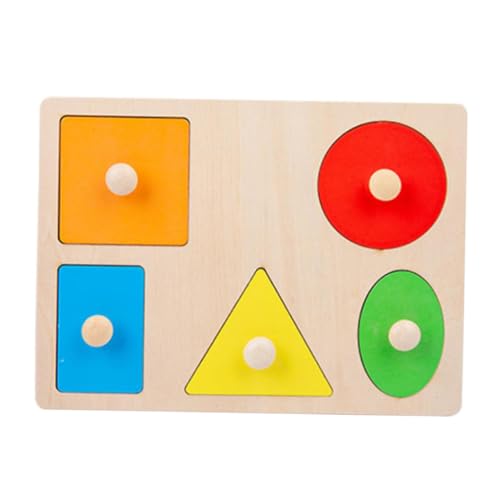 GETAJGHSD 1 Satz Geometrie-Puzzle Puzzle-Sortierspiel Kinderspielzeug Spielset für Kleinkinder Vorschulrätsel Kinder Puzzle rätselbuch Kinder Regenbogen-Bausteine kreatives Rätsel Holz von GETAJGHSD