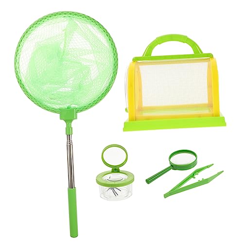 GETAJGHSD 1 Satz Insektenbeobachtungsset Kinderanzug Netz Fall Fänger Lupe Kinder Outdoor Spielzeug Kinder draußen Spielzeug Vakuum für Kinder Hingucker für Kinder Fangset Käfig Stoff Green von GETAJGHSD