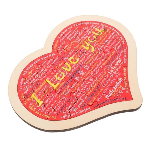 GETAJGHSD 1 Satz Liebesrätsel Kinderspielzeug Geschenkaustausch Zum Valentinstag Pädagogisches Puzzle Lernspielzeug Für Kleinkinder Spielspielzeug Für Kleinkinder Puzzlematte Hölzern von GETAJGHSD