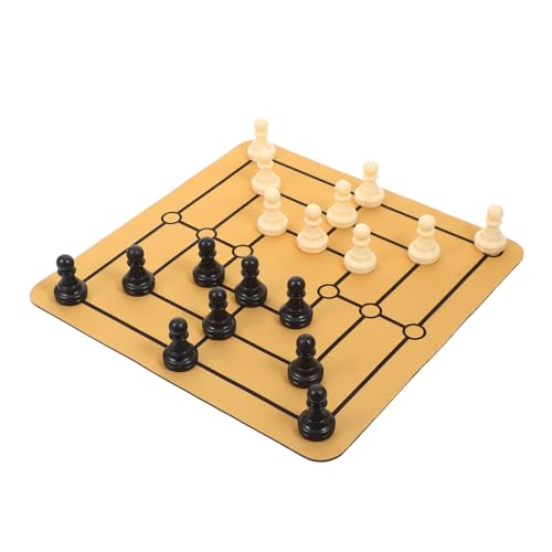 GETAJGHSD 1 Satz Neun Figuren Schach Tragbares Heimschachbrett Unterhaltungs-brettspiel Traditionelles Brettspiel Lustiges Familienspiel Neun Herren-Morris-Spiel Spielbrett Sammeltafel Abs von GETAJGHSD