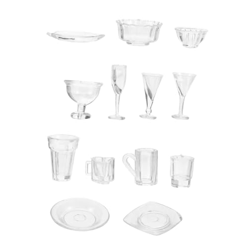 GETAJGHSD 1 Satz Puppenhaus-Modell Mini-zubehör Für Puppen Miniaturbecher Für Puppenhaus Ding Mini-teetasse Puppenhaus-Becher Kaffeetasse Miniatur Plastik Transparent von GETAJGHSD