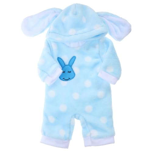 GETAJGHSD 1 Satz Puppenkleidung Kinder Puppen kinderpuppe Kinderkleidung für Puppen babybornpuppen Schlafanzug puppenaugen Puppen-Hasen-Outfit Puppen-Kaninchen-Overall-Pyjama Plüsch Sky-Blue von GETAJGHSD