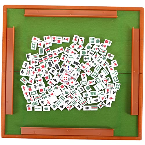 GETAJGHSD 1 Satz Reise Freizeit Mahjong Rumiwürfel-Fliesenspiel Tischspiel Mahjong Requisiten tragbares Schachbrett Kollege famaliguy Spielzeug zartes Mini-Mahjong Tisch-Mahjong-Kit Acryl von GETAJGHSD