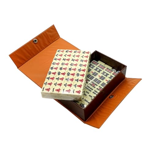 GETAJGHSD Tragbares Mini-Mahjong-Spielset Reise-Mahjong-Sets chinesisches Mahjong-Spielset einfach zu verwenden für die Party zu Hause von GETAJGHSD