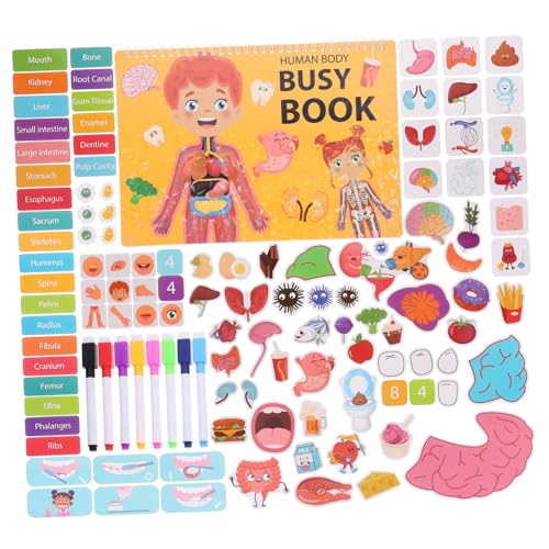 GETAJGHSD 1 Satz Ruhiges Buch Zur Früherziehung Montessori Beschäftigtes Buch DIY-stickerbuch Buchaufkleber Selber Machen Lehrbuch Themen-stickerbuch Lustige Kinderaufkleber Papier von GETAJGHSD