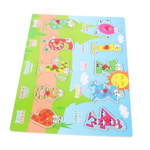 GETAJGHSD 1 Satz Spanisches Puzzle Tiere Spielzeug Puzzlematte Jigköpfe Kinder Spielzeug Kinderspielzeug Kleinkind Spielzeug Spielzeuge Puzzlebuch Sprachrätsel Für Kleinkinder Holz von GETAJGHSD