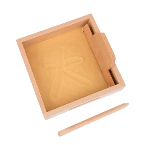 GETAJGHSD 1 Set Kratzsandkasten Lernspielzeug Sandkasten Zeichenspielzeug Sandtisch Schreiben Üben Sandtisch Holz von GETAJGHSD