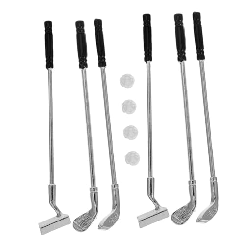 GETAJGHSD 1 Set Puppenhaus Golf Golfkicks Golfbälle Minispielzeug Minigolfschläger Modell Miniaturgolfspielzeug Requisite Puppengolfschlägerspielzeug Minigolfschläger Sportspielzeug Golf von GETAJGHSD