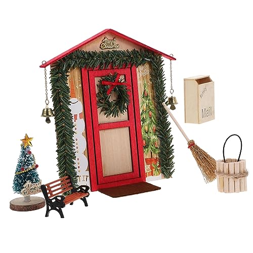 GETAJGHSD 1 Set Puppenhaus Weihnachtsschmuck Spielzeug Heimdekoration Weihnachtsdekoration Weihnachtsbaumschmuck Miniaturboxen Weihnachts Miniatur Set Puppenhauszubehör Rotes Holz von GETAJGHSD