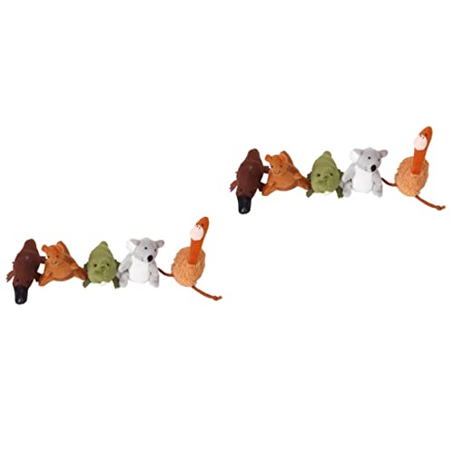 GETAJGHSD 10 STK Tierische Fingerpuppen hühner Spielzeug animanimals kanguruh die krokodile fingerpüppchen Kangaroo Kuscheltiere kaenguru animarus kucheltier Toy Finger Puppets Tierpuppen von GETAJGHSD