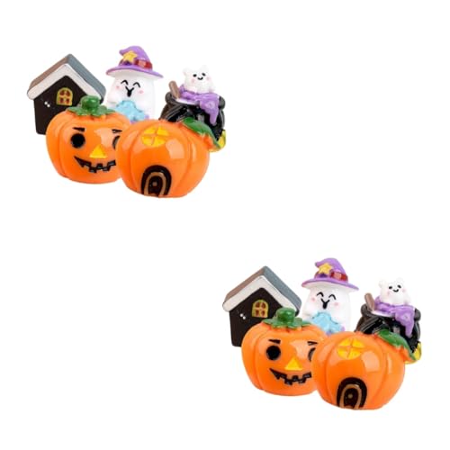 GETAJGHSD 10 Stück Kürbisgeist Ornament, Halloween Miniatur, Halloween Figuren, Heimdekoration, Halloween Minifiguren, Miniatur Dinge, Halloween Dorf Zubehör, Halloween Zubehör von GETAJGHSD