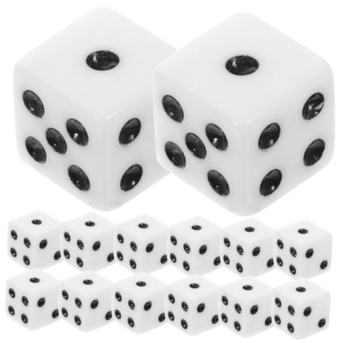 GETAJGHSD 100 Stücke Weiß Voll Mahjong Würfel 12mm Acryl Spiel Würfel Abgerundete Ecken Für Partys Bars Unterricht von GETAJGHSD