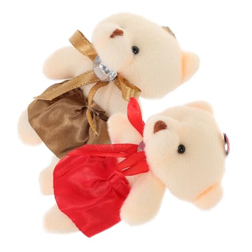 GETAJGHSD 10St Bärenpuppe Mini Kuscheltiere Bären Kuscheltiere als Schlüsselanhänger Plüschbär Sammlerstück Plüschbär Handtaschenanhänger Kuscheltiere Anhänger Plüsch-Bärentaschen-Anhänger von GETAJGHSD