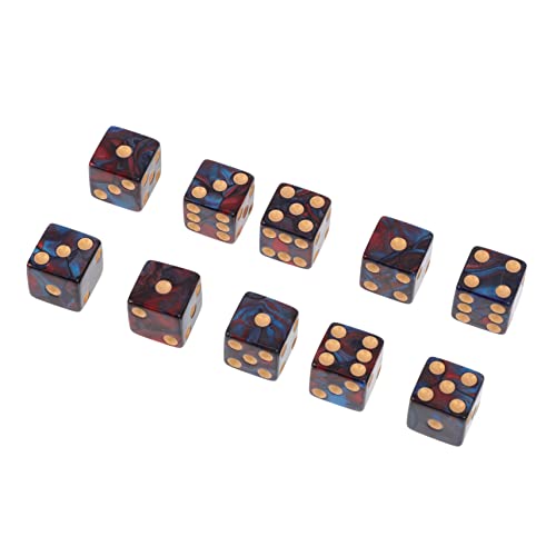 GETAJGHSD 10St große Lochpunktwürfel Würfel für Kinder Bar beim Würfeln Spielzeug Würfel zweifarbige Würfel Spielwürfel roll The dice Rolling dice Spiel Würfel Kneipenwürfel Acryl Blue von GETAJGHSD