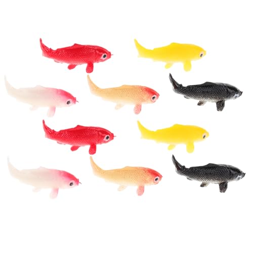 GETAJGHSD 10st Aquarium-koi-Fisch- Miniatur-koi-Fische Fisch-Cupcake-Topper Puppenstubenfisch Puppenhaus Mini Koi Fisch Spielzeug Für Meerestiere Puppenhaus-koi-Fisch Koi-Ornamente Harz von GETAJGHSD