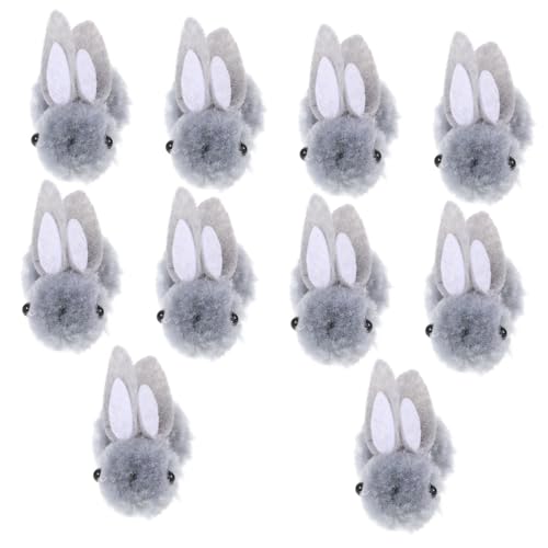 GETAJGHSD 10st Plüsch Häschen Puppe Kaninchen Hase DIY-verzierung DIY Kleidungsverzierung Bekleidungszubehör Hut- Handwerkliches Kleidungsstückverzierung Grey von GETAJGHSD