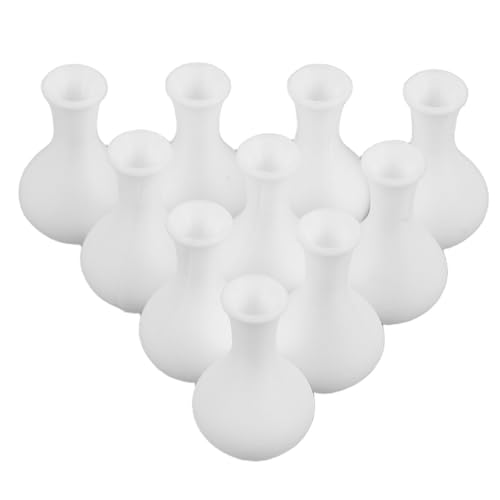 GETAJGHSD 10st Puppenhausvase Moderne Puppenhausmöbel Kleine Vase Puppenhausminiaturen Miniaturflaschen Miniatur-hausaccessoires Puppenhaus-Accessoire Minivase Für Puppenhaus Plastik Weiß von GETAJGHSD