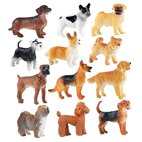 GETAJGHSD 12 Stück Mini Tierfiguren, Verschleißfeste Welpenfiguren, Kinderzubehör, Mikro Landschaftsornamente, Kinder Hundespielzeug, Lustiges Kinderspielzeug, Harz Hundefiguren, von GETAJGHSD