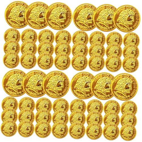 GETAJGHSD 1200 STK Spielzeugmünzen Aus Kunststoff Vorgeben Spielgeld Spielzeug Piratenmünze Schatzspielmünzen Massenspielzeug Spielzeugmünzen Spielen Schatz Münze Goldmünzen Golden Plastik von GETAJGHSD