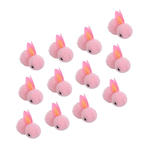 GETAJGHSD 12St Plüschhase Cuddly Bunny Weihnachts Figuren weihnachtsassesoires weihnacjtsdeko Mini-Plüschtiere Miniaturpuppen dekoratives Hasenspielzeug Plüsch-Kaninchen-Puppe Rosa von GETAJGHSD