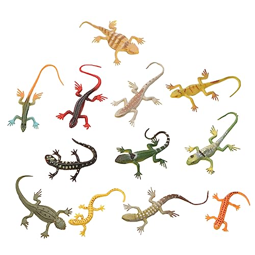 GETAJGHSD 12st Künstliche Eidechsenfigur Gruseliges Eidechsenspielzeug Trickspielzeug Für Partys Gecko Gehirnspielzeug Kidcraft-spielset Gefälschtes Reptilientier Krokodile Plastik von GETAJGHSD