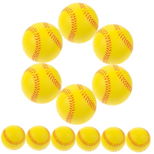 GETAJGHSD 12st Schwamm-Baseball Baseballbälle Softball Üben Draußen Baseball Spielen Trainingsbälle Softbälle Trainieren Kinder Trainieren Baseball Wettkampf-Baseball Baseball Üben Yellow Pu von GETAJGHSD