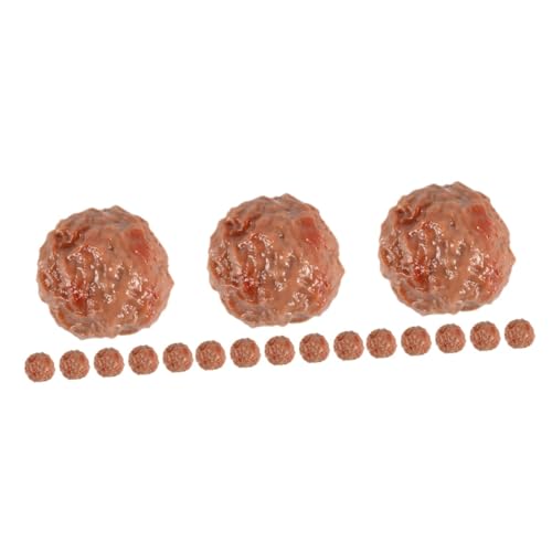 GETAJGHSD 18 STK Simulierte Rindfleischball-Requisiten realistisches Spielfutter Spielzeug Fake-Food- künstlicher Fleischbällchen Fotografie Rindfleisch-Fleischbällchen-Modell PVC Brown von GETAJGHSD